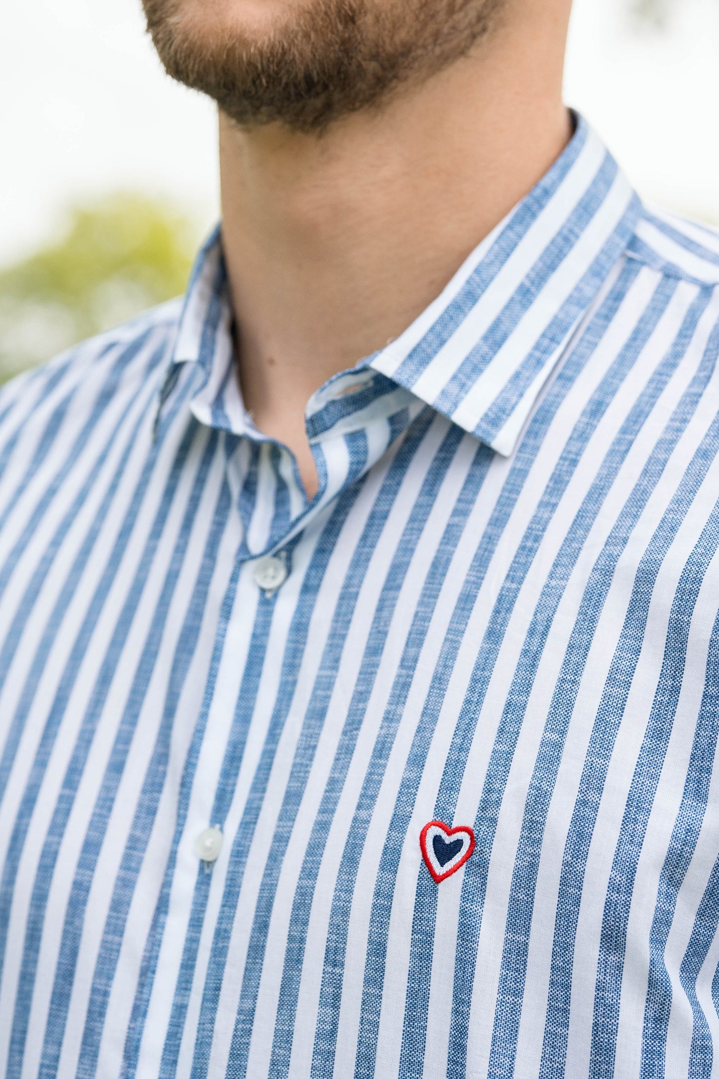 Chemise rayée bleue ETHAN