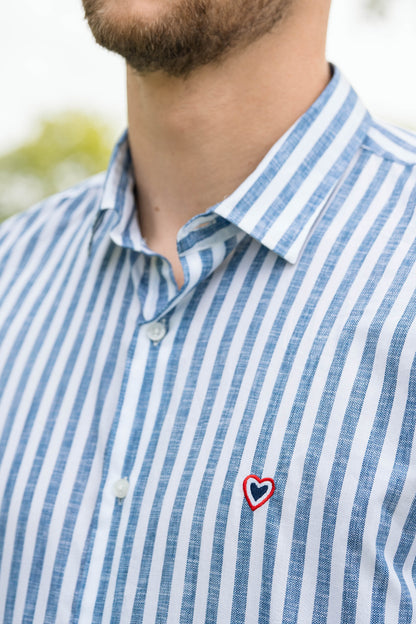 Chemise rayée bleue ETHAN