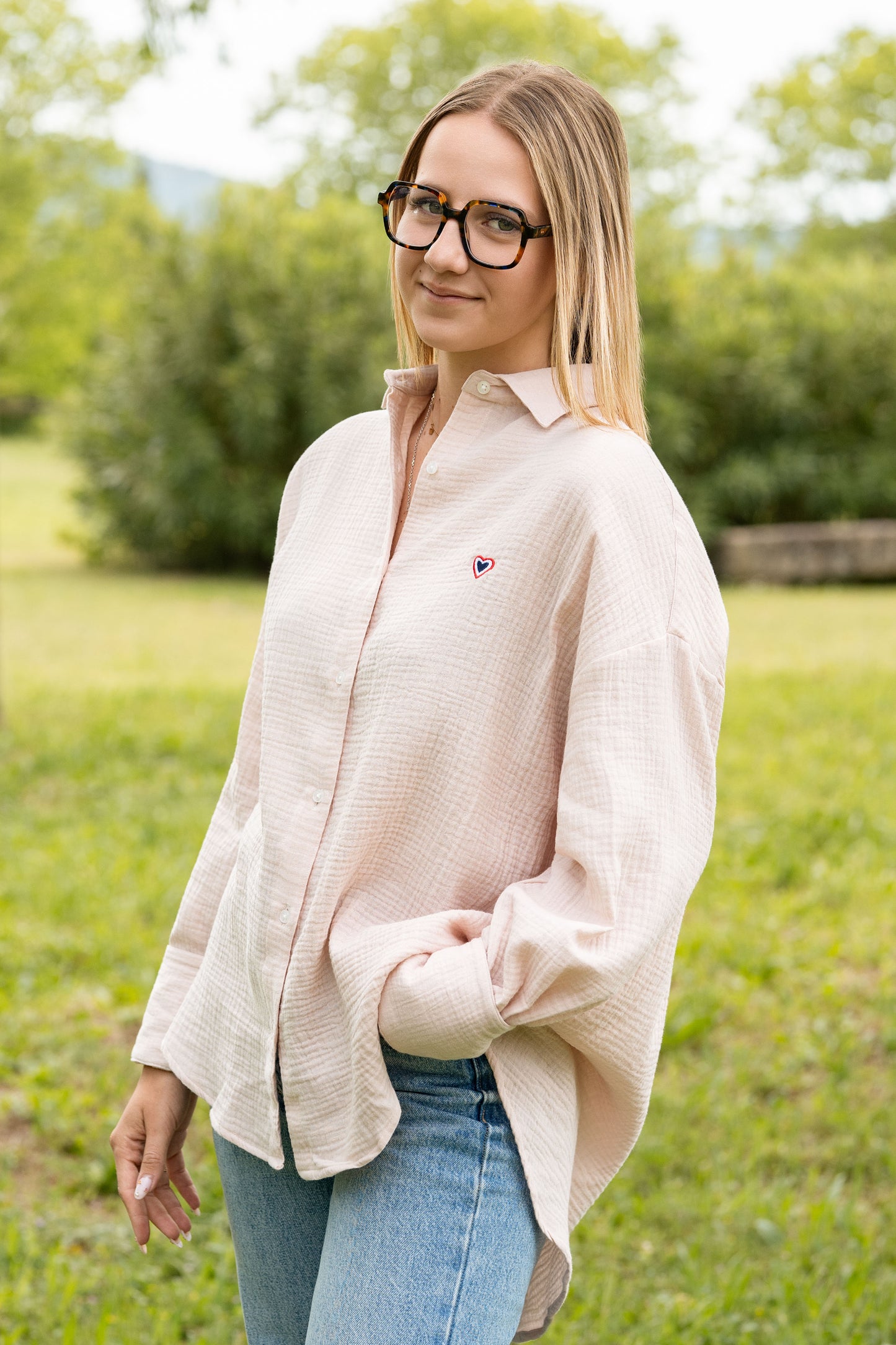 Chemise rose poudré LOUISE