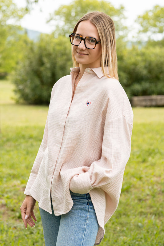 Chemise rose poudré LOUISE