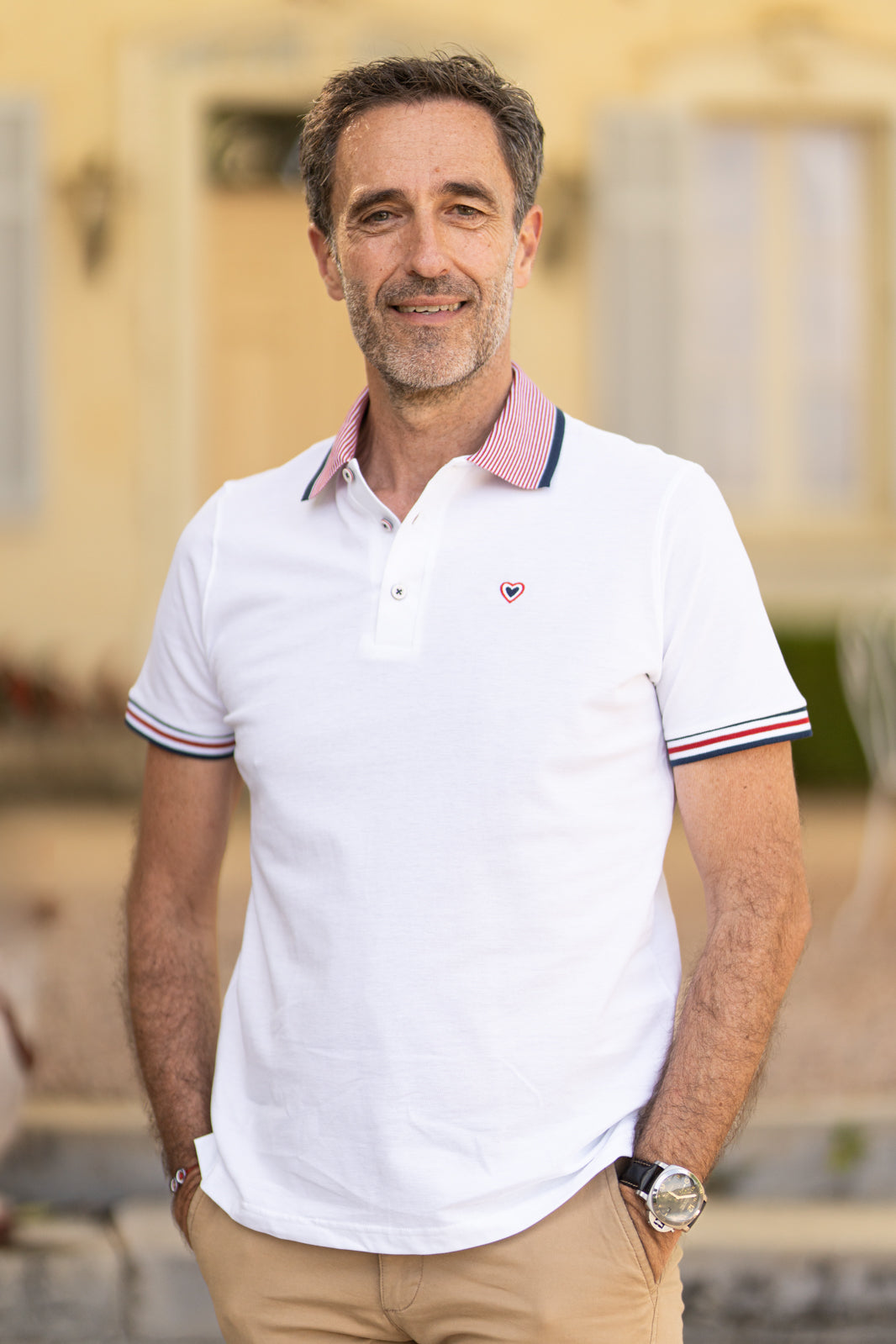 Polo en jersey blanc CÉDRIC