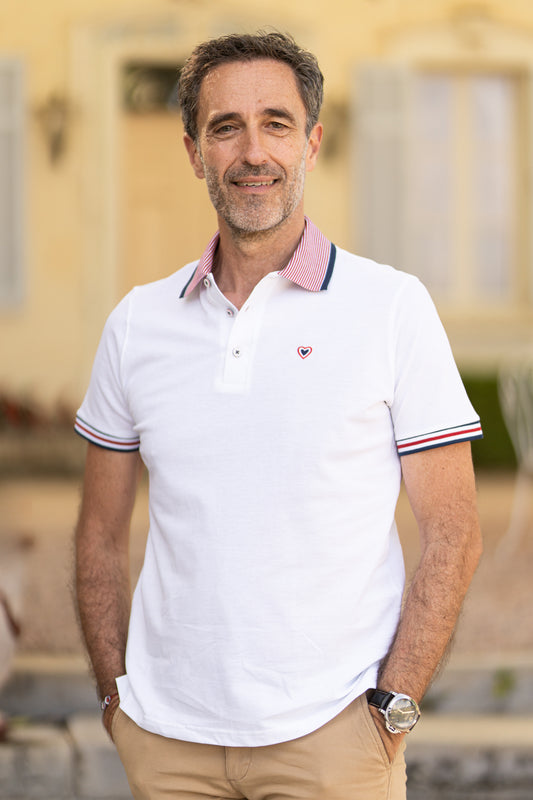 Polo en jersey blanc CÉDRIC