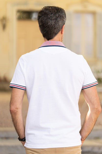 Polo en jersey blanc CÉDRIC