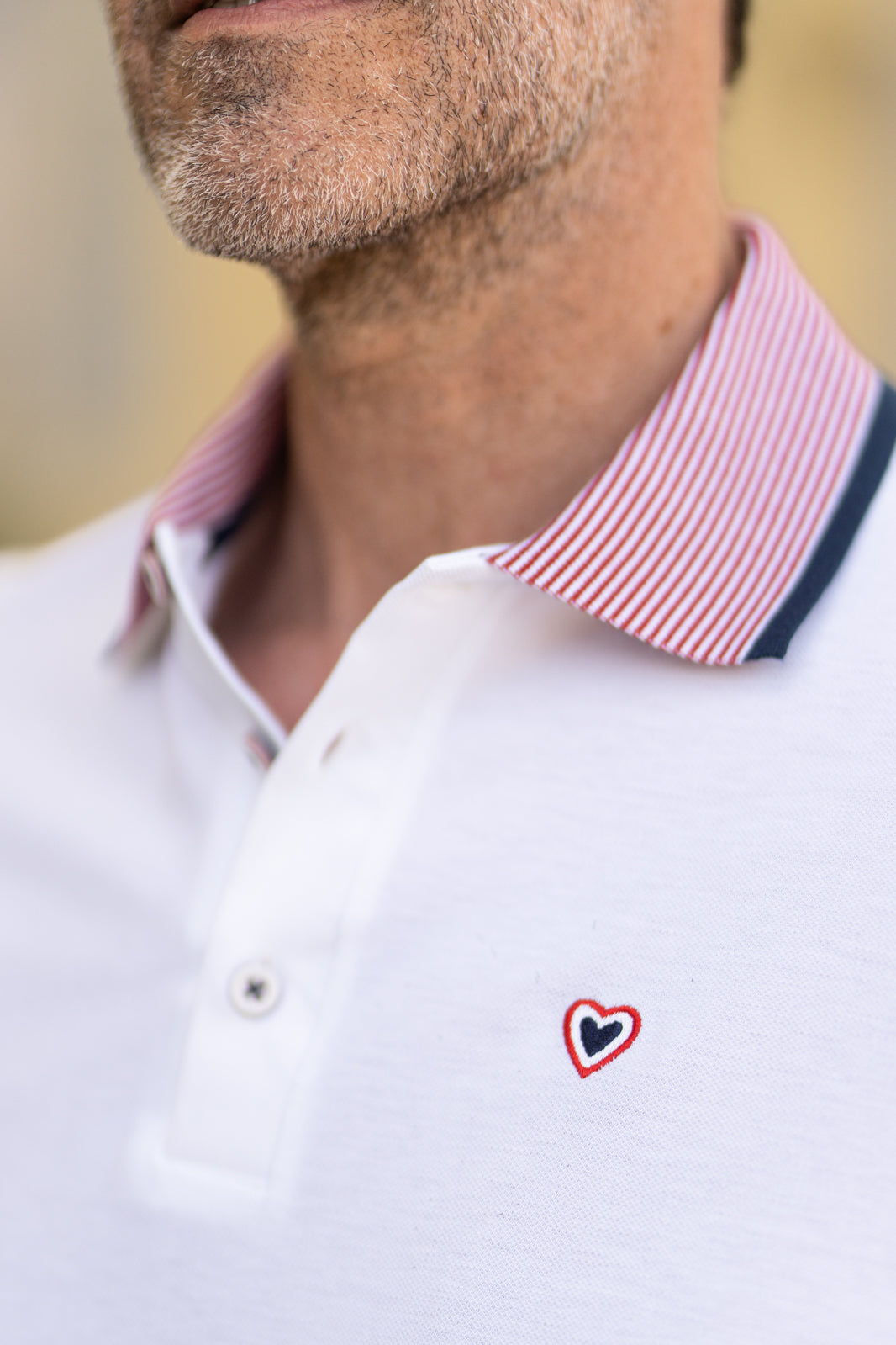 Polo en jersey blanc CÉDRIC