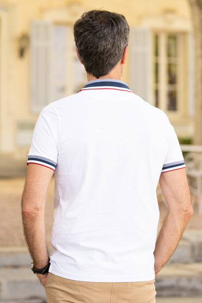 Polo en jersey blanc PAUL