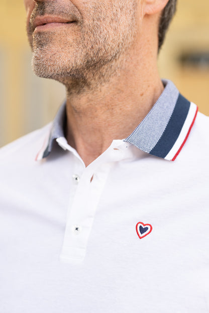 Polo en jersey blanc PAUL