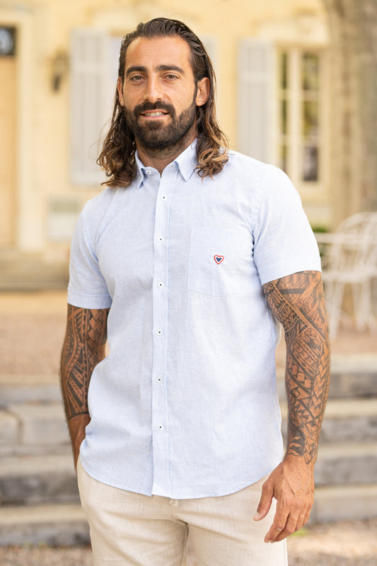 Chemise rayée bleu JEAN-MARIE
