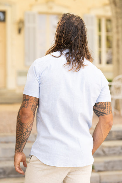 Chemise rayée bleu JEAN-MARIE