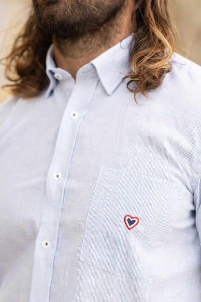 Chemise rayée bleu JEAN-MARIE