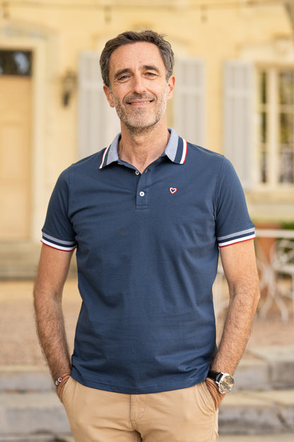 Polo en jersey marine PAUL