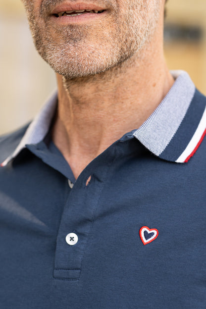 Polo en jersey marine PAUL