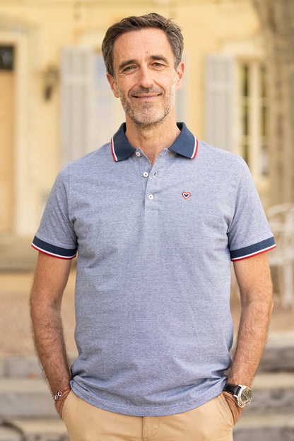 Polo en jersey marine col BBR FLORENT