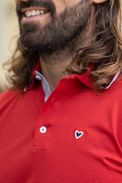 Polo en jersey rouge ENZO