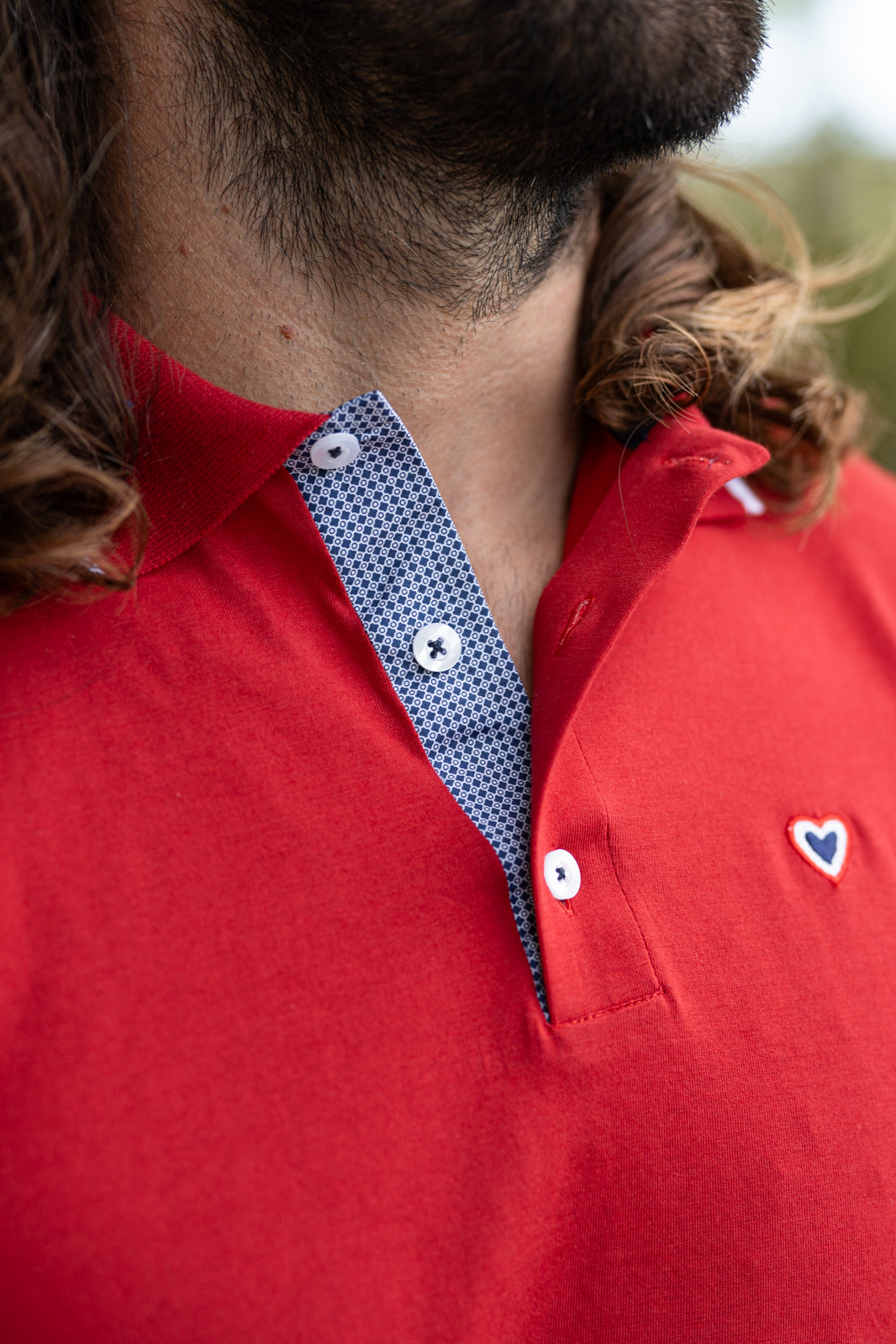 Polo en jersey rouge ENZO